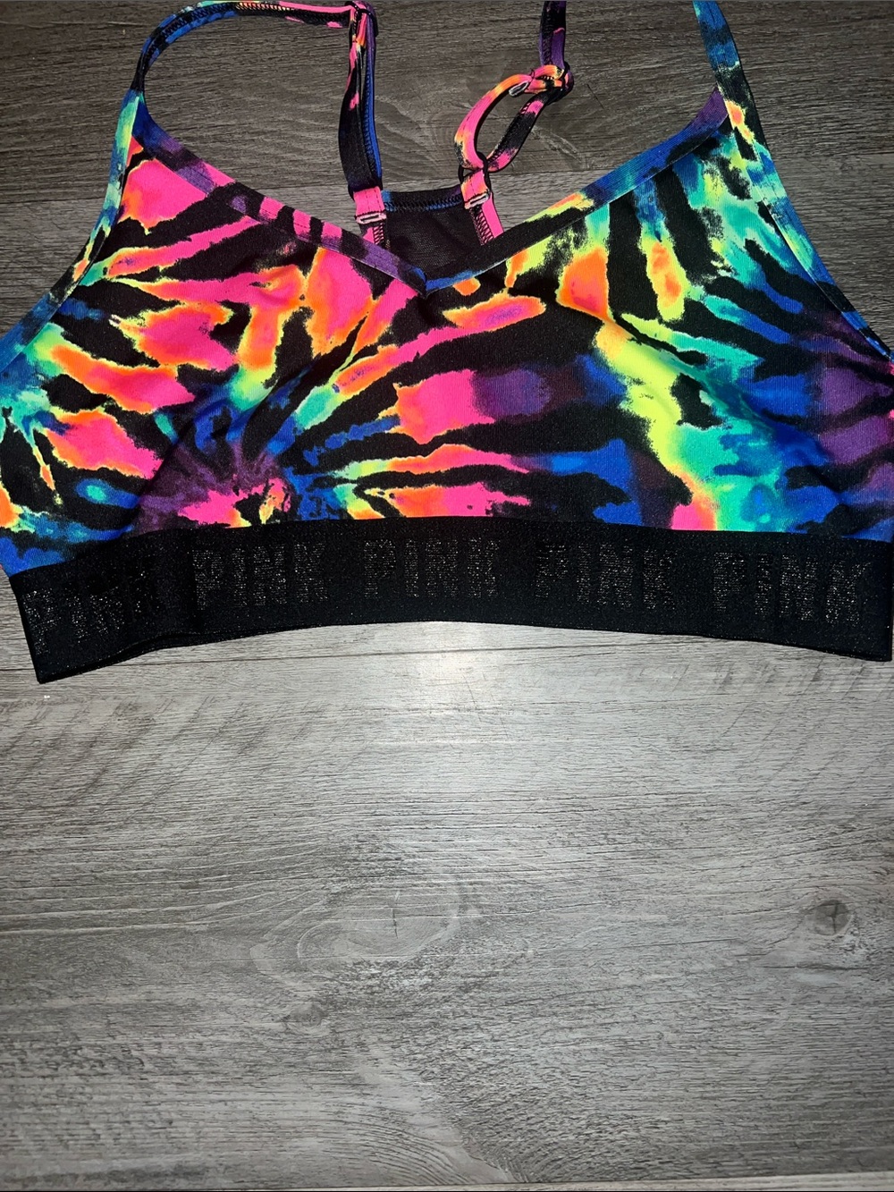 PINK Victoria's Secret Sport Tie Dye rainbow sports bra - Picture 3 of 5